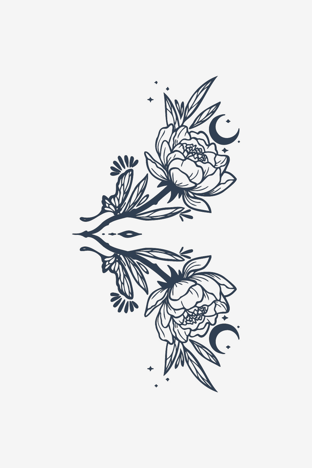 Цветя и луна